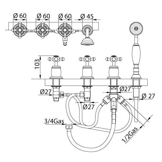 6169400006SC Смеситель Bandini Antica Santreyd - Вид №1