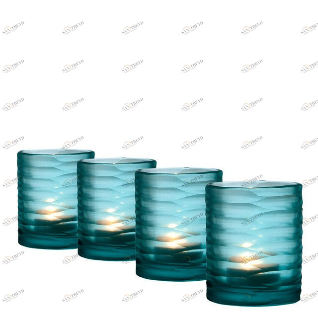 Подсвечник стеклянный синий 4 штуки Ocean от Eichholtz EICHHOLTZ EICHHOLTZ 060320 Голубой 