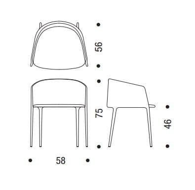 Мягкий тканевый стул с подлокотниками MDF Italia ACHILLE ARCH-00141798 - Вид №5