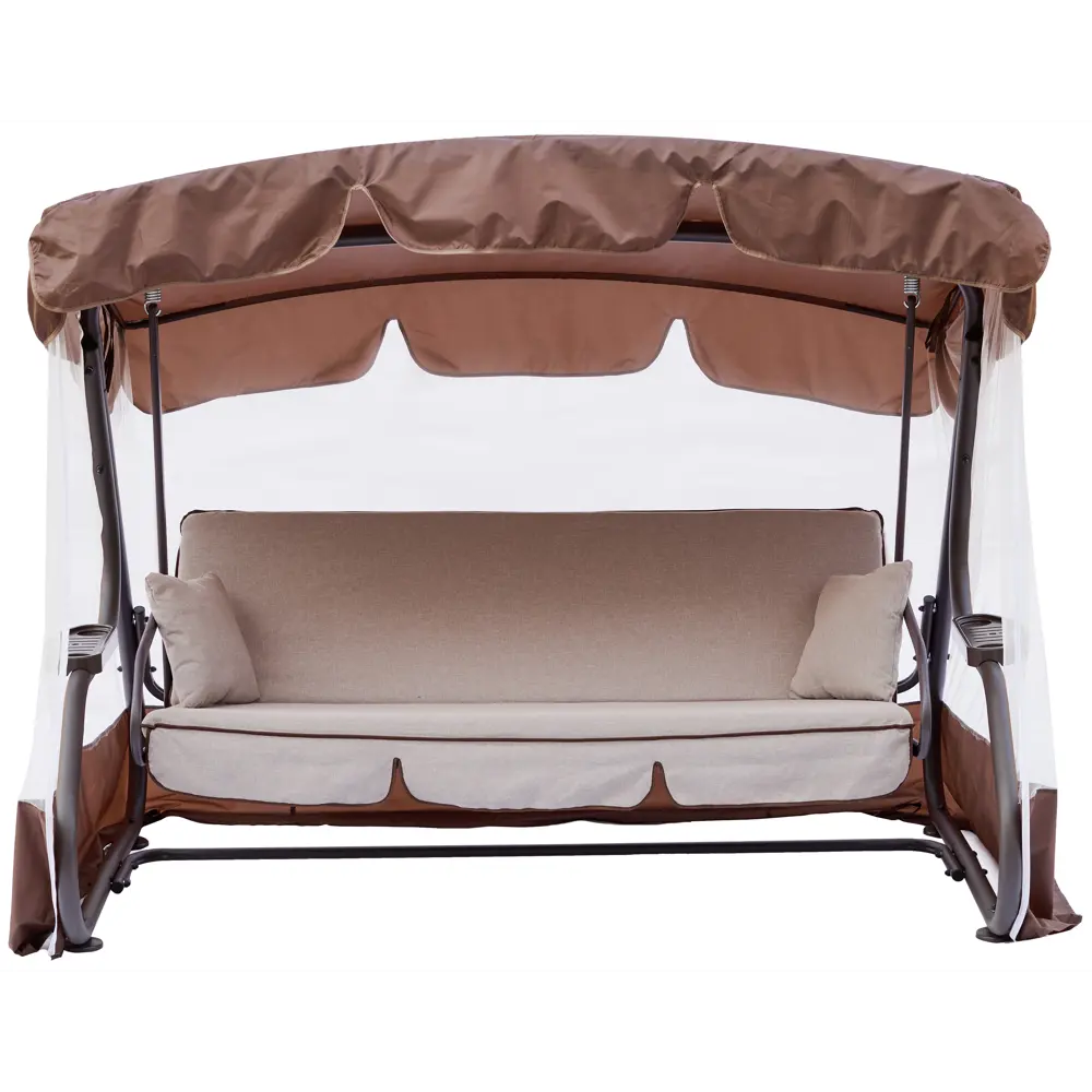 Качели садовые BEGINIA Aniva 3-х местные до 250 кг металл цвет коричневый STLM-2071791 - Вид №1