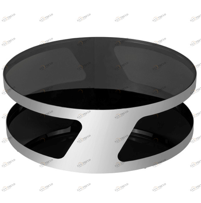 Журнальный столик стеклянный с металлическим основанием 90 см Circle Black PUSHA PUSHA 062864 Черный 