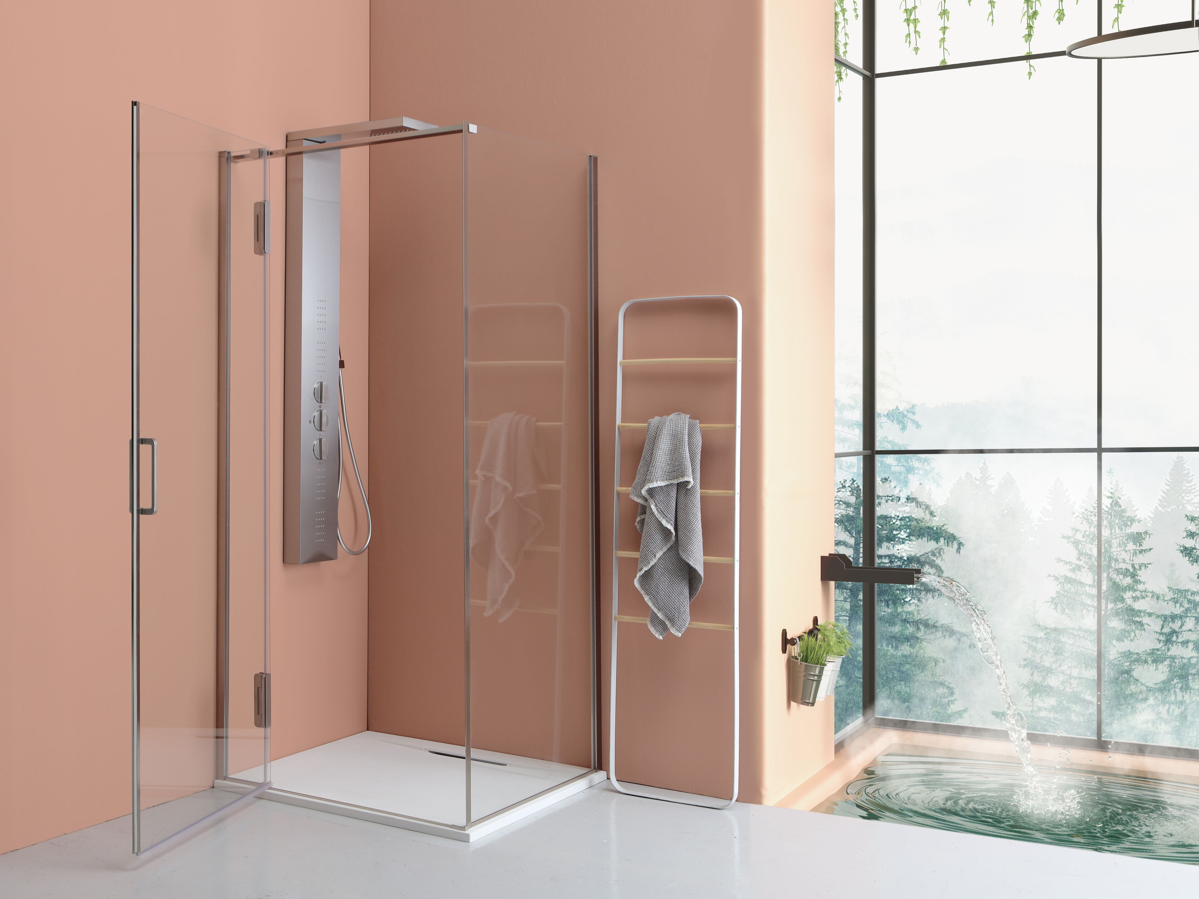 Угловая душевая кабина с распашной дверью Kinedo Ekinox ARCH-00139288