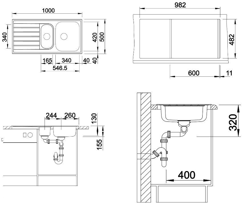 514796 Кухонная мойка Blanco Livit 6 S полированная  Blanco Livit - Вид №5