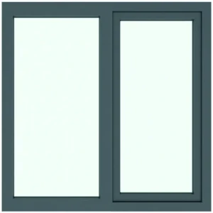 Пластиковое окно ПВХ Deceuninck одностворчатое 1170x1200 мм (ВхШ) трехкамерный стеклопакет цвет белый/серый антрацит