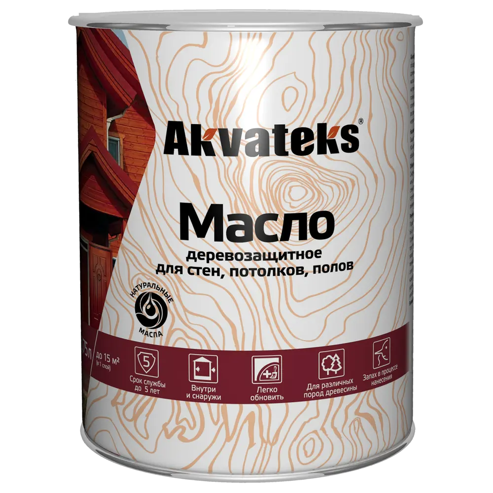Akvateks - Масло для защиты деревянных поверхностей 0.75 л 86364479 АКВАТЕКС STLM-0068131 - Вид №1