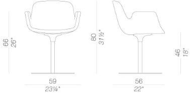 Lapalma Вращающееся кресло из ткани с подлокотниками Pass S121 - Вид №4
