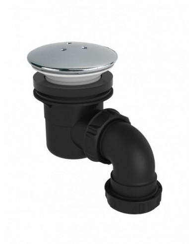 566200 005 00  Слив для душевого поддона Д. 60 мм, круглая металлическая крышка, разнонаправленный выход для винта или клея, NF, хромированный Valentin Хром  - Вид №1