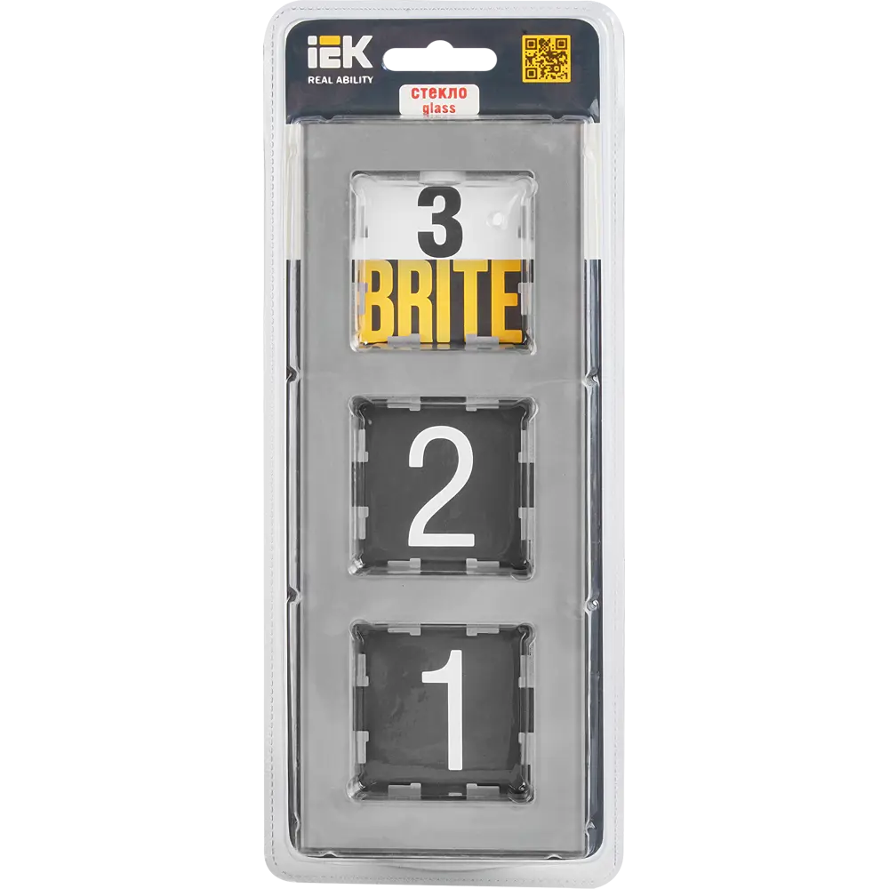 Рамка IEK Brite-3 для розеток и выключателей в сером цвете 87761309 STLM-1115146 - Вид №3