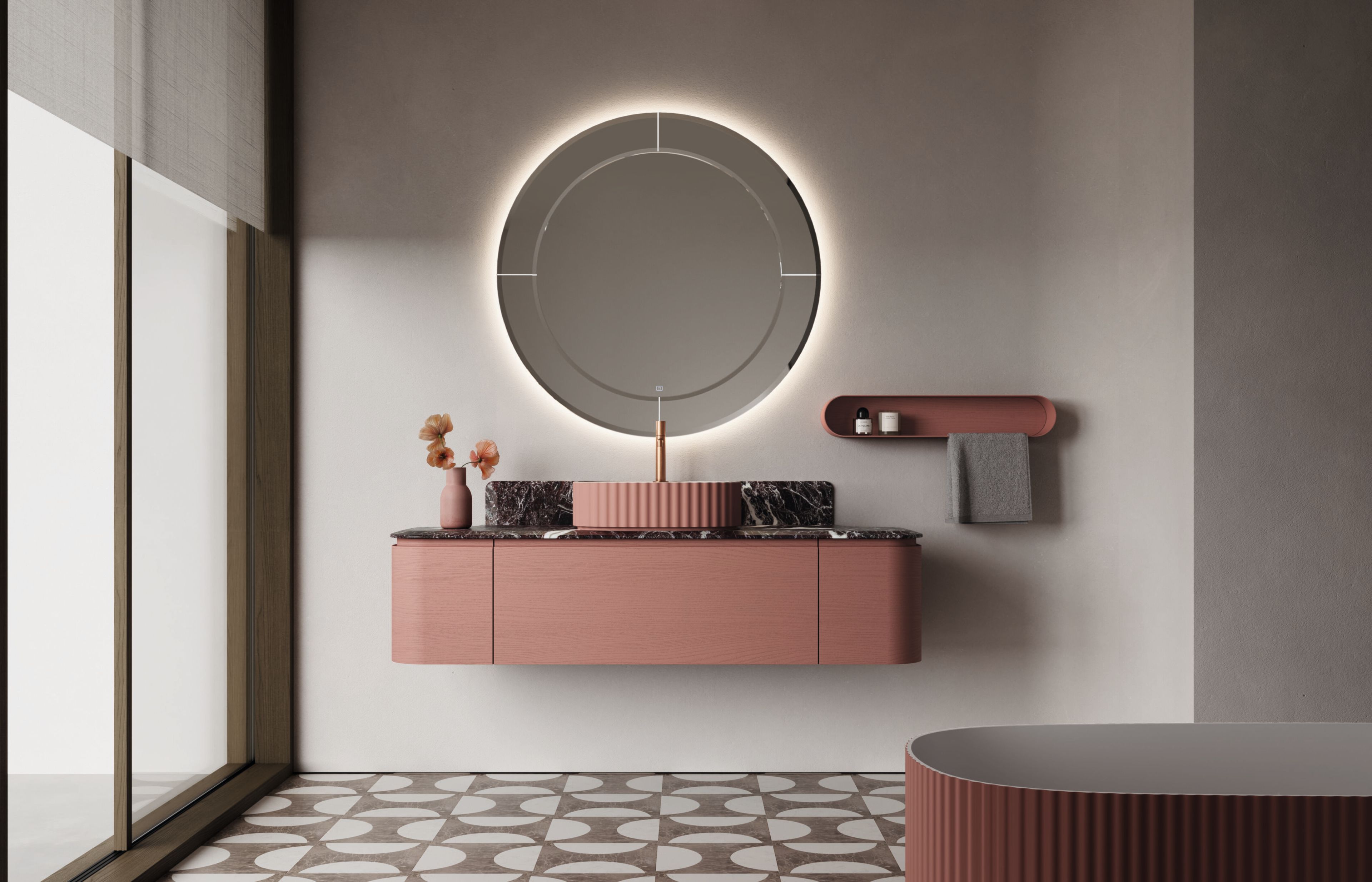 Зеркало со встроенным освещением Ideagroup MARTE ARCH-00003566