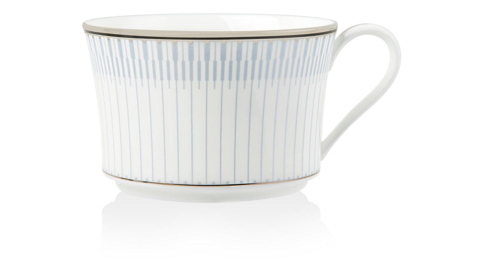 10657474 Noritake Чашка чайная с блюдцем Noritake"Богарт платиновый" 250мл Фарфор костяной  - Вид №1