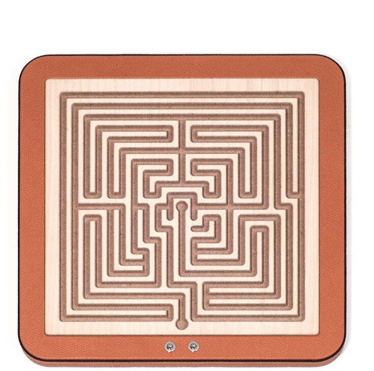 Арианна Квадратный лабиринт - 28X28XH2 см / зернистая кожа_темно-синий