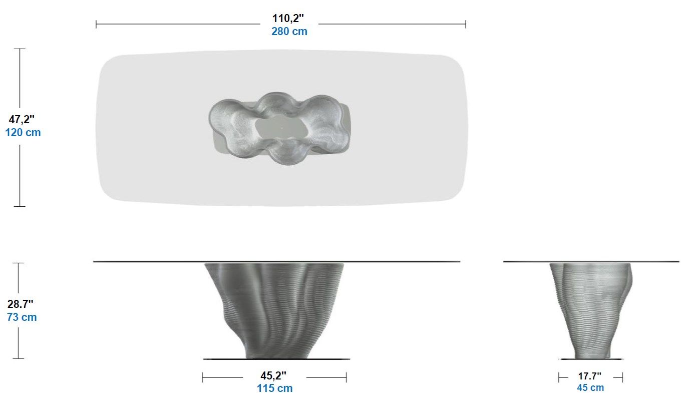 Прямоугольный стол с основанием из цемента 3D печать ROCHE BOBOIS CORAIL ARCH-00141882 - Вид №9