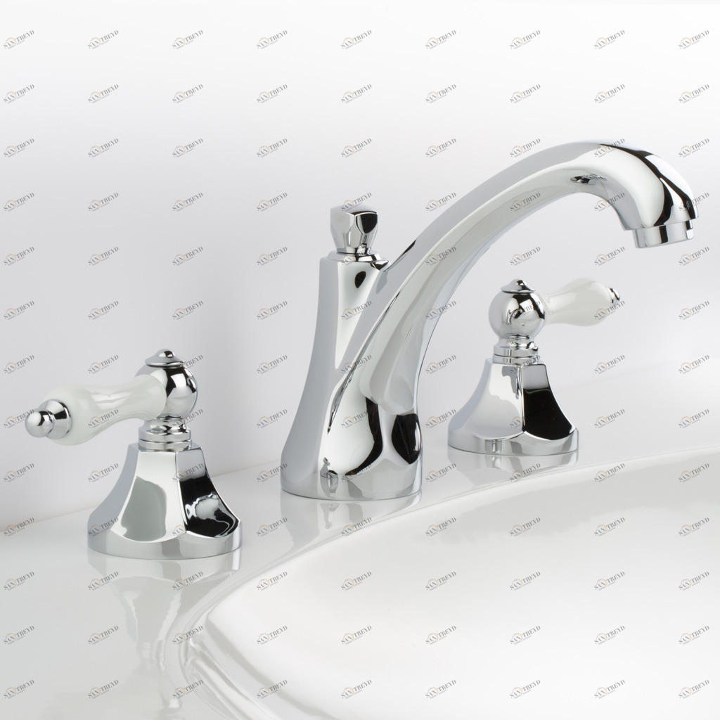 C07-1301 C07-1301 Смеситель для раковины на 3 отверстия ШАРЛЕТИ С РЫЧАГАМИ Cristal & Bronze CHARLÉTY À MANETTES I 