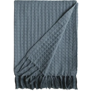 Плед Perrine 130x170 см хлопок цвет синий 82345230 STLM-2115177