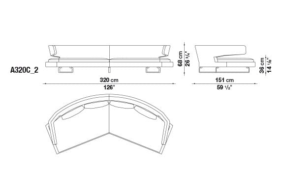 Угловой диван из ткани B&B Italia ARNE ARCH-00043029 - Вид №7
