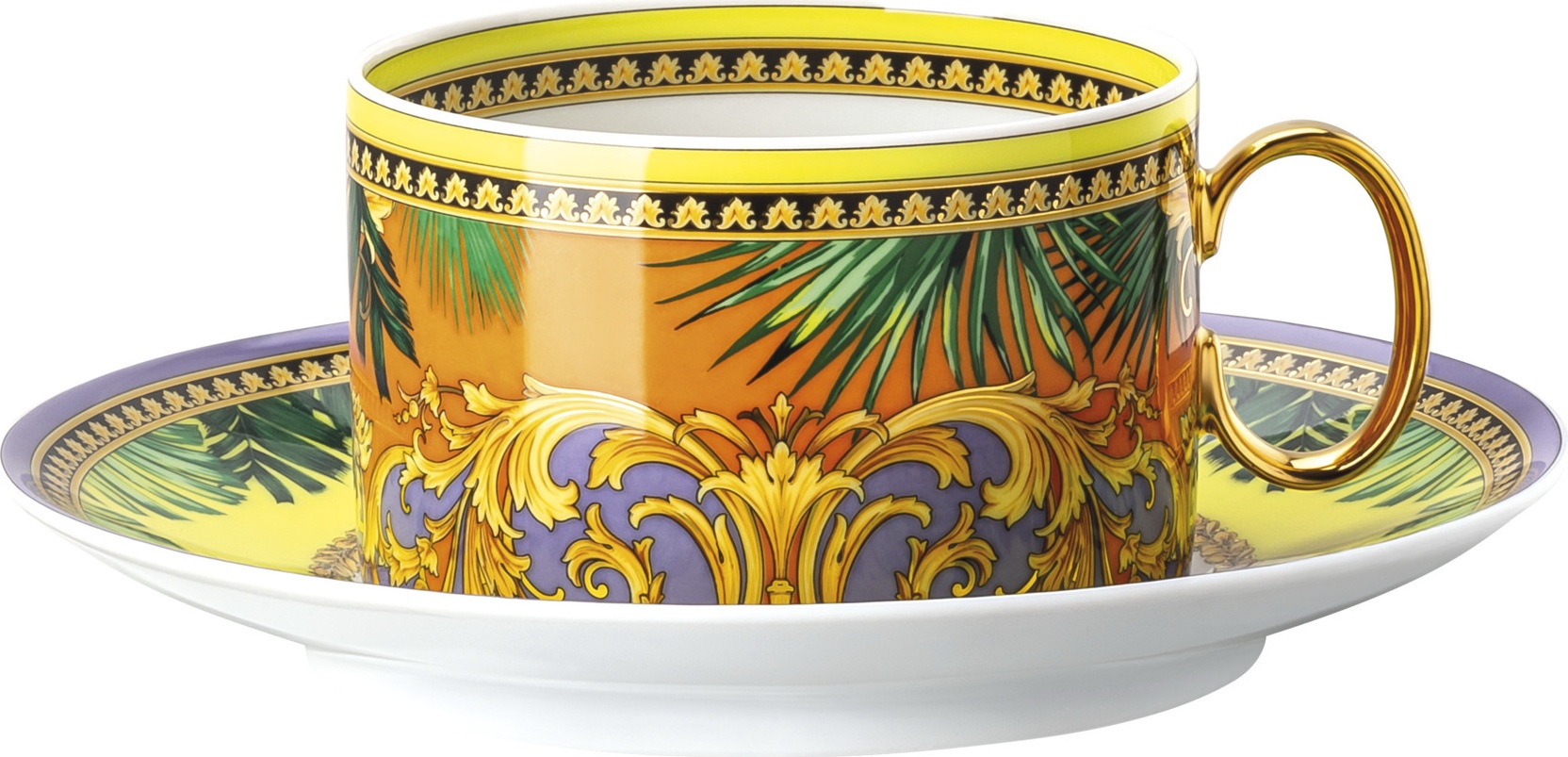 10660709 Rosenthal Versace Чашка чайная с блюдцем Rosenthal Versace Мир джунглей 200мл, 14,5см, фарфор Фарфор 