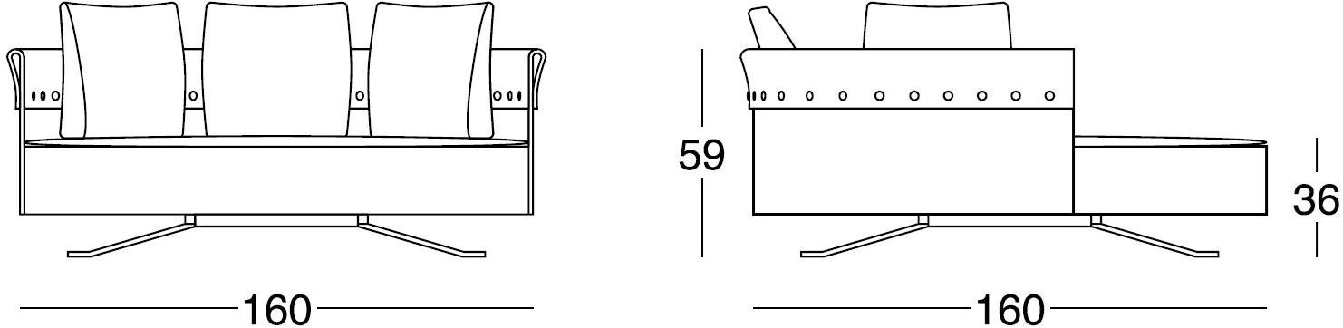 Longhi Изогнутый кожаный диван Loveluxe X 610 - Вид №2