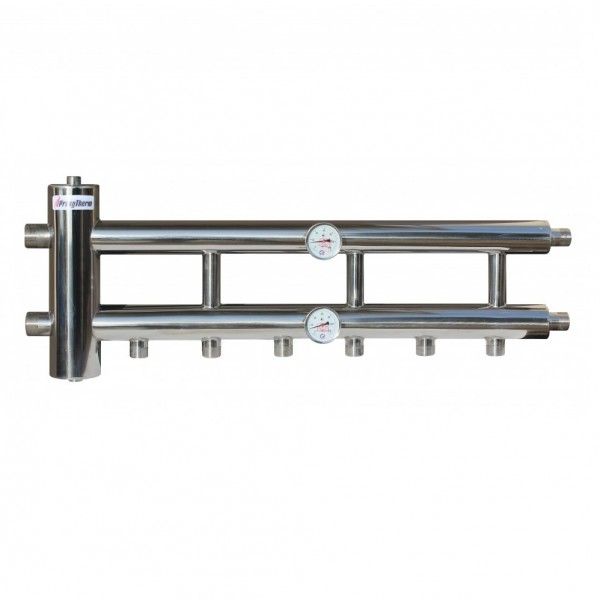 Купить Распределительный коллектор с гидрострелкой 60 кВт, 3+1 контур Прокситерм GSK2531 - Вид №6