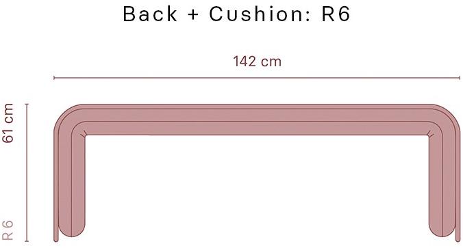 Momocca Модульная скамья со спинкой, обитая тканью Olga sun-id-1453689 - Вид №36