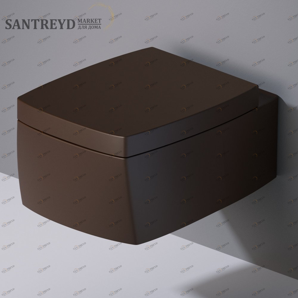 S521107 Подвесной унитаз настенный Коричневый A. e T. Italia SQUARE Италия AeT ITALIA