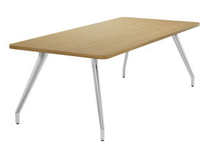 Прямоугольный стол из алюминия и дерева