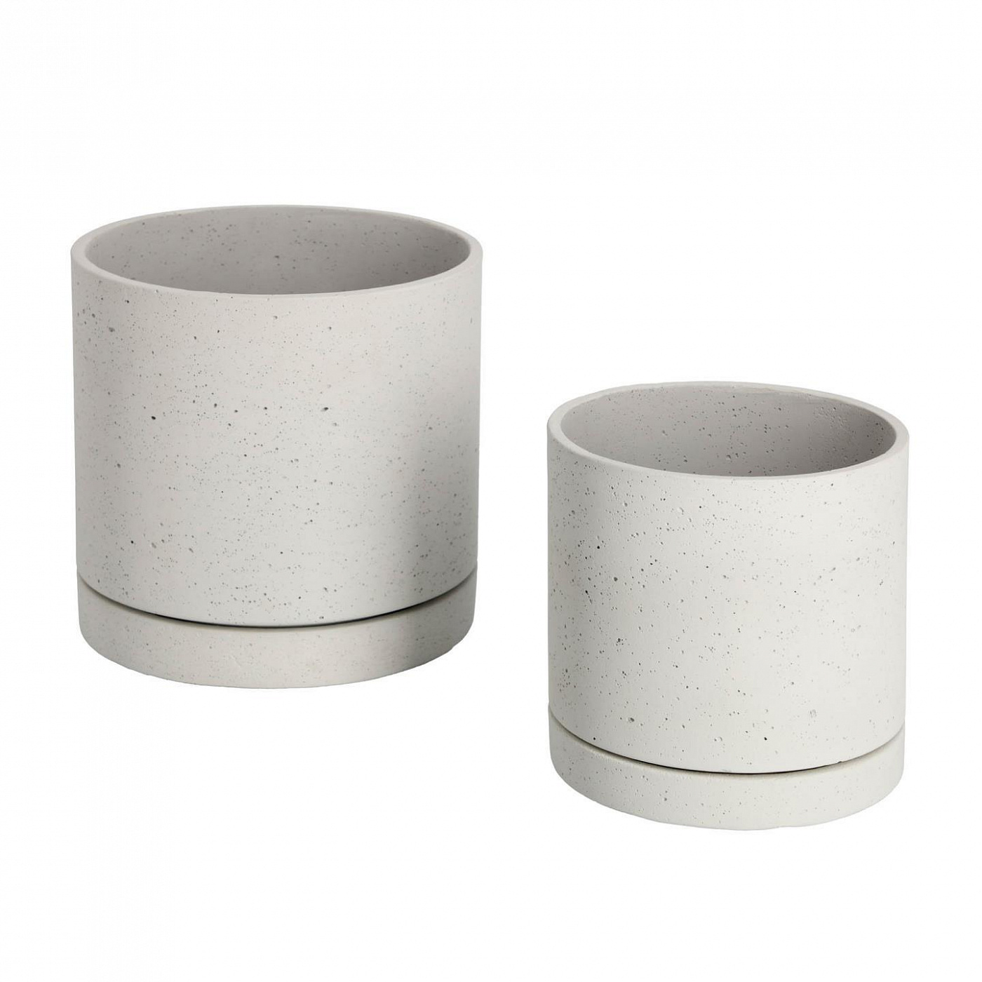 081764 Набор из 2 кашпо для растений цементно-белый La Forma Kwanti 