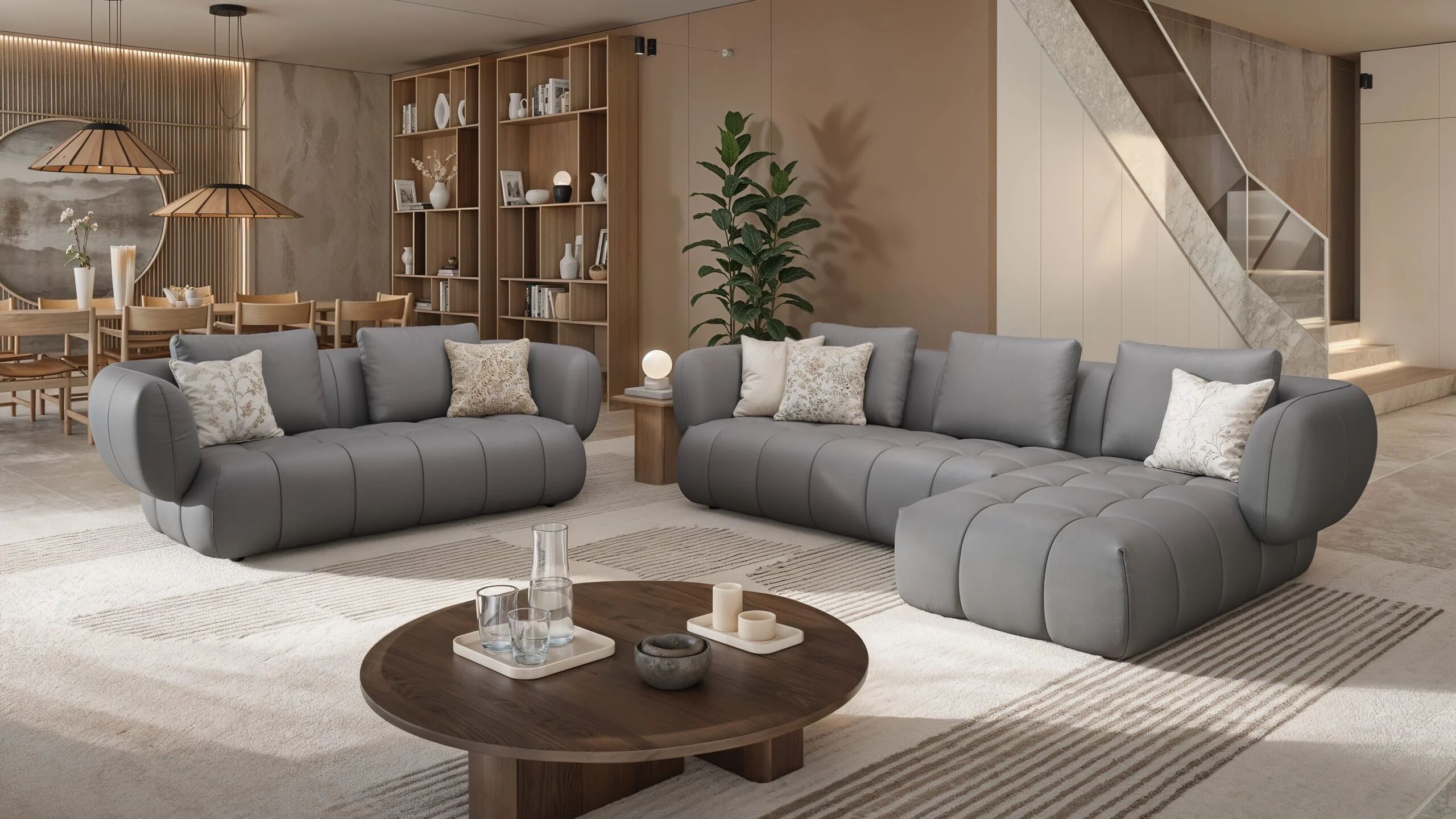 Кожаный диван с полуостровом на 4 места Sofanella море ARCH-00077692 - Вид №11