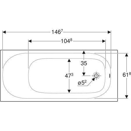 554.006.01.1 Прямоугольная ванна Geberit Soana, узкий край Geberit  - Вид №12