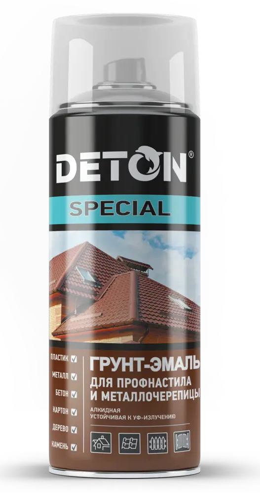 90358645 Эмалевая аэрозольная краска DETON DTN-A07364 цвет желтый 520 мл STLM-0199683