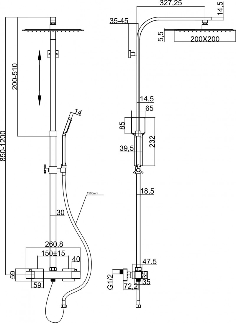 CUBTE401CL2 Душевая стойка Shower Elements Martí 1921 Marti 1921  - Вид №26