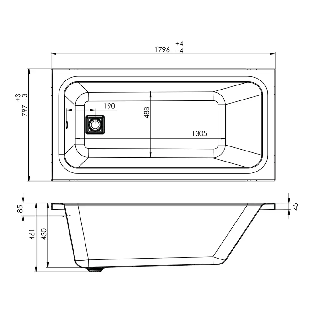 Акриловая ванна Sensea Remix 180×80 см для комфортного отдыха 82279914 STLM-0023940 - Вид №7
