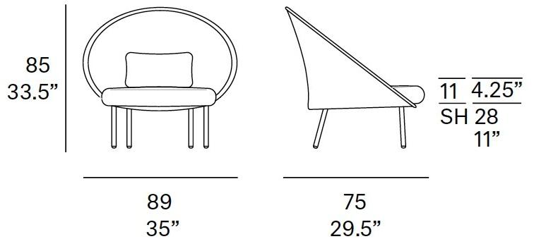 EXPORMIM Садовое кресло из батилина с обивкой Twins C170 - Вид №10