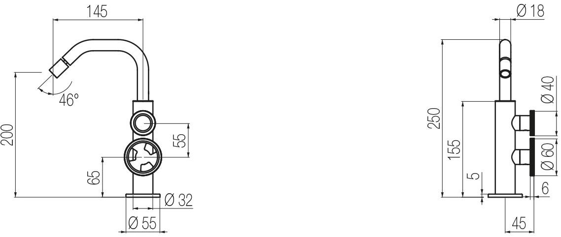 GEDA Смеситель для биде без сливов Tibò Tib14 Santreyd - Вид №1