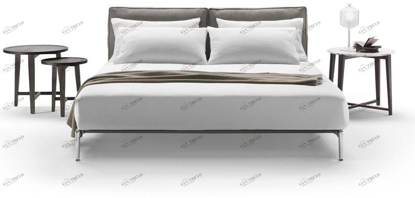 Flexform Двуспальная кровать из ткани с мягким изголовьем Adda sun-id-1481703