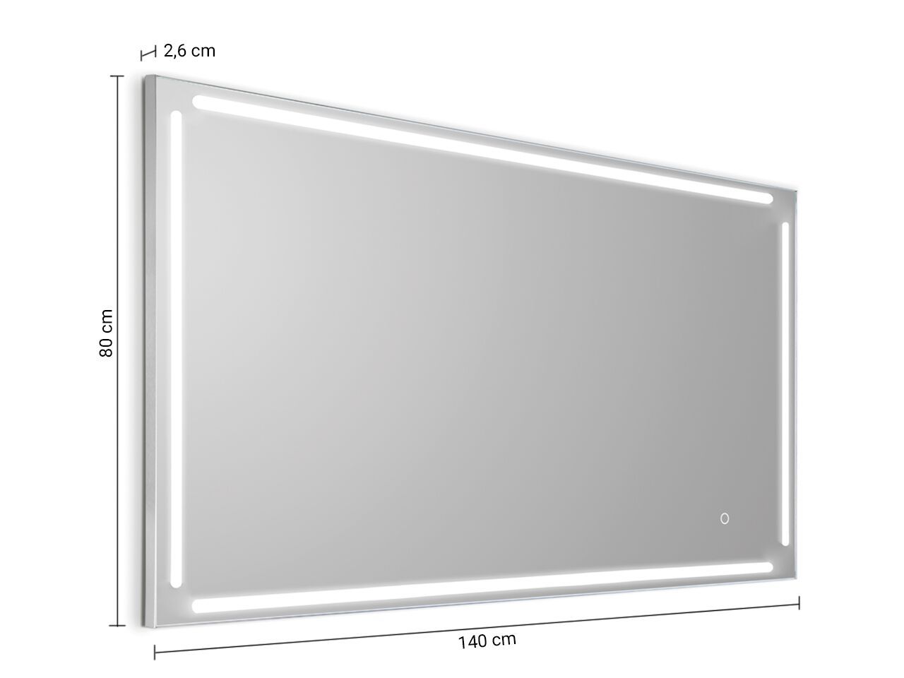 Прямоугольное зеркало со встроенным освещением для ванной комнаты GEDY PAUL ARCH-00009795 - Вид №7