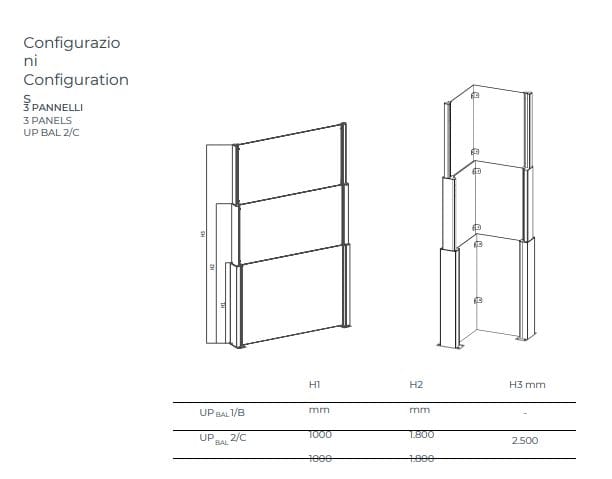 Телескопическая парапет с двумя или тремя панелями с фиксированным защитным стеклом Protezioni парео ARCH-00134631 - Вид №9
