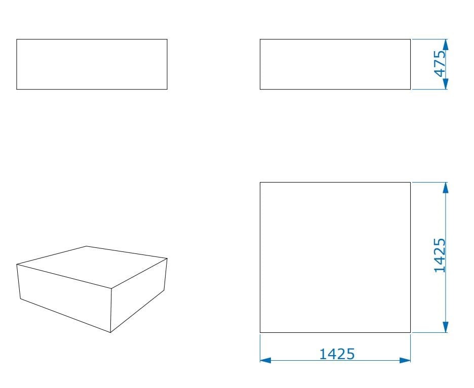 Модульный квадратный пуф из пены QM Quinze & Milan Квадратная и прямая ARCH-00143516 - Вид №13