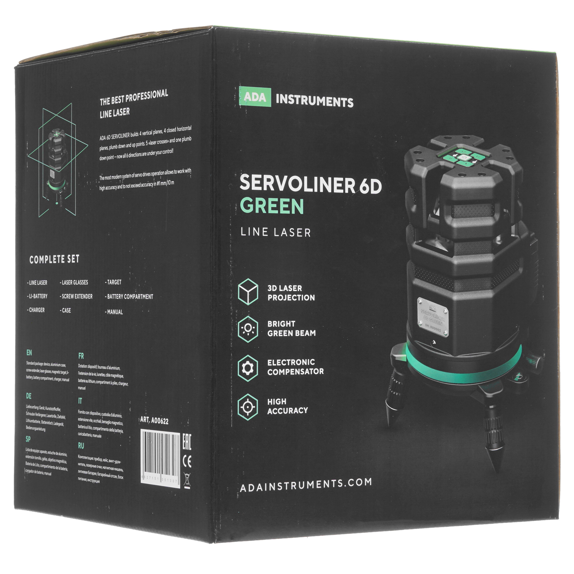 Лазерный нивелир ADA 6D Servoliner Green 5301129 STDN-0105613 - Вид №10