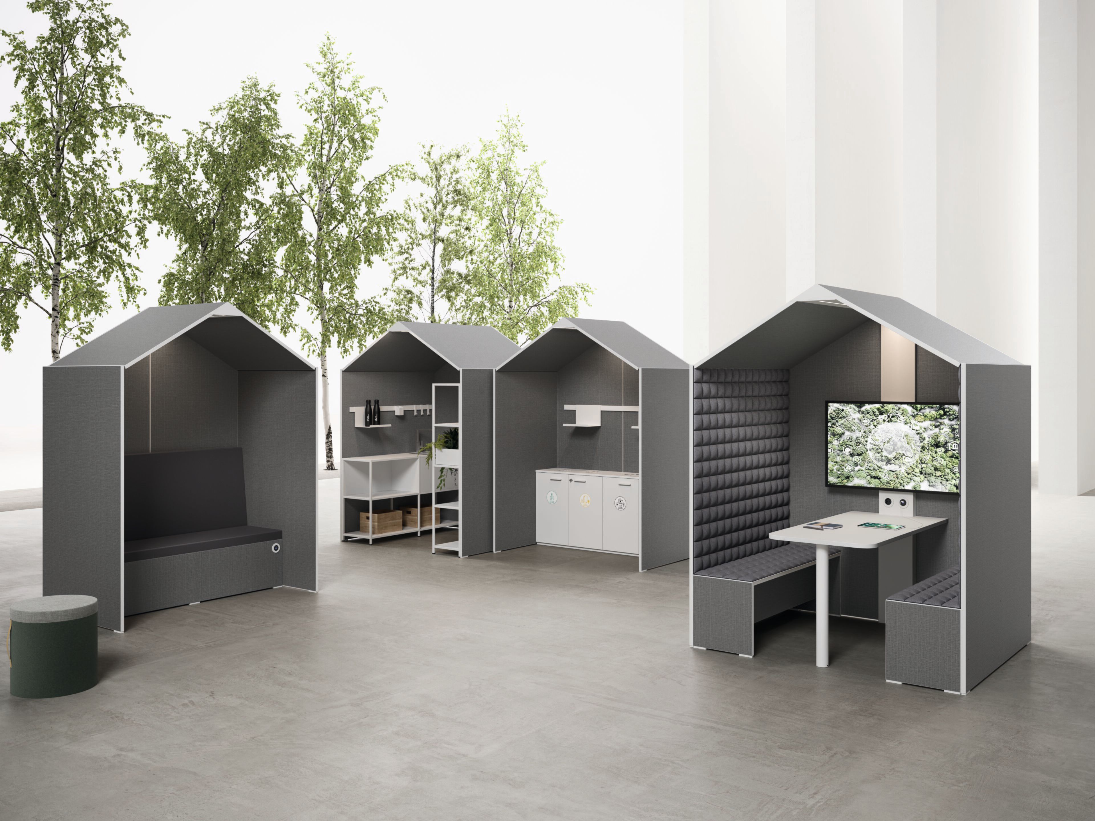 Акустический войлочный офисный остров для встречи DVO Shell ARCH-00082136 - Вид №4