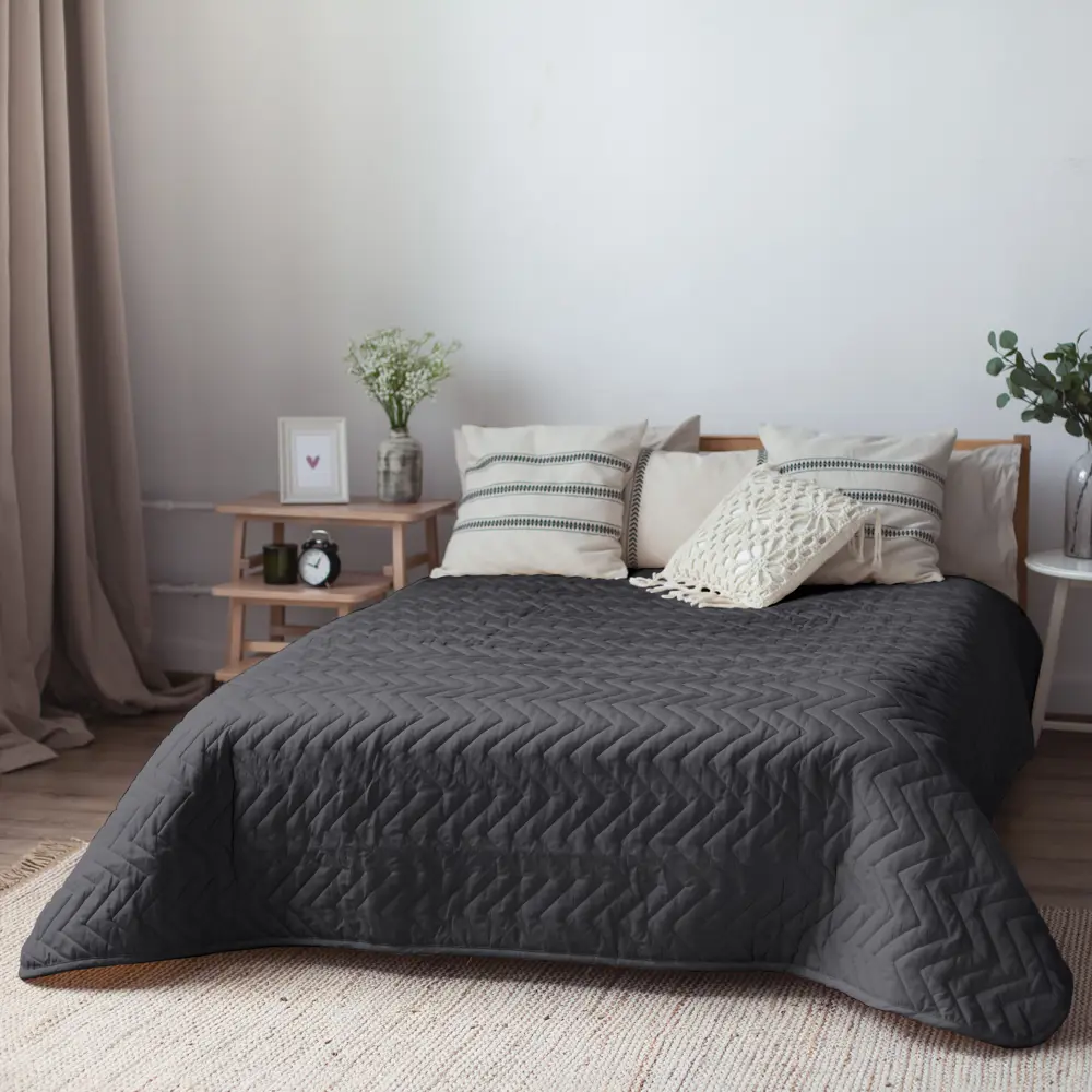 Покрывало Нью 200x240 см микрофибра цвет графит 86447377 STLM-2210755 SEASONS  - Вид №4