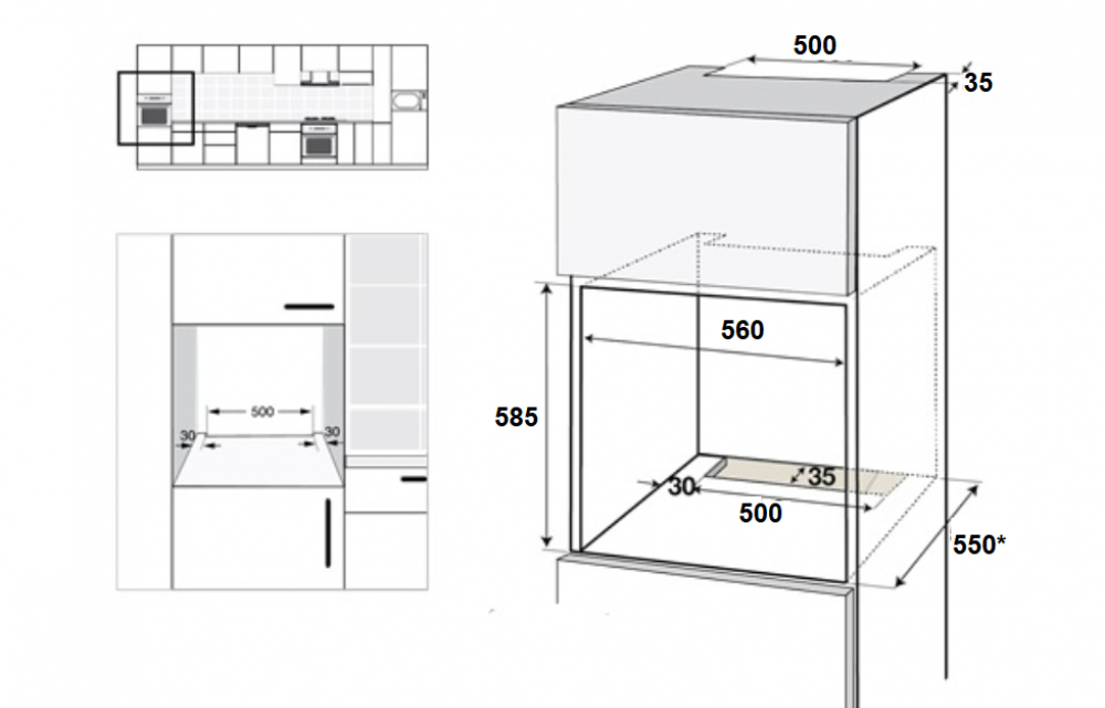 9225908 Электрический духовой шкаф SCHTOFF  Decor 800 белый STDN-0014156 - Вид №3