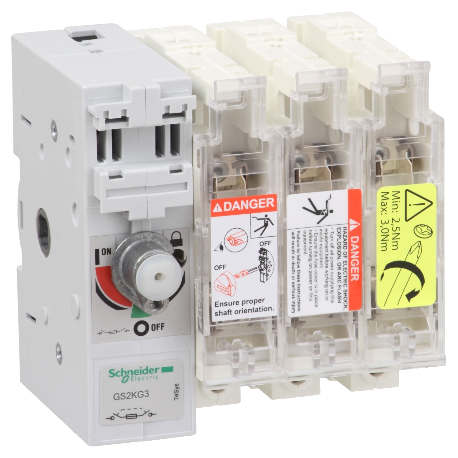 GS2KG3 Рубильник с предохранителем GS 125А 3P, 22X58 Schneider Electric TeSys 