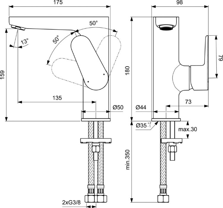 BC555XG Смеситель для раковины Ideal Standard CERAFINE O - Вид №1
