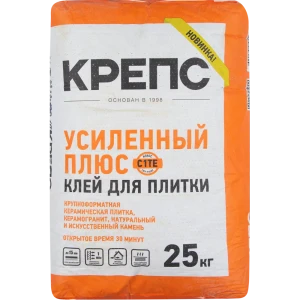 Клей для керамогранита Крепс Усиленный Плюс 25 кг 86146540 STLM-2104489