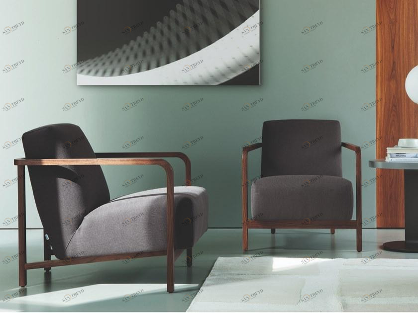 Porada Кресло с обивкой из ткани с подлокотниками Iron sun-id-1344716