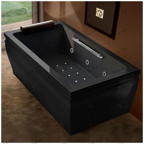 Ванна с гидро и аэроомассажем чёрная Gruppo Treesse Blanque 1810 ATC-V161Q-SX-C ATCV161QSXC