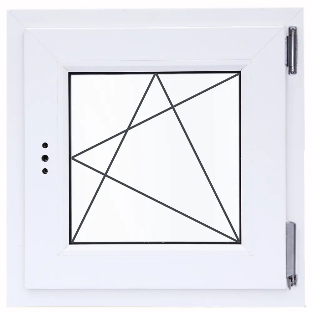 Окно пластиковое ПВХ Deceuninck одностворчатое 600x600 мм (ВхШ) правое двухкамерный стеклопакет белый/белый STLM-2095607