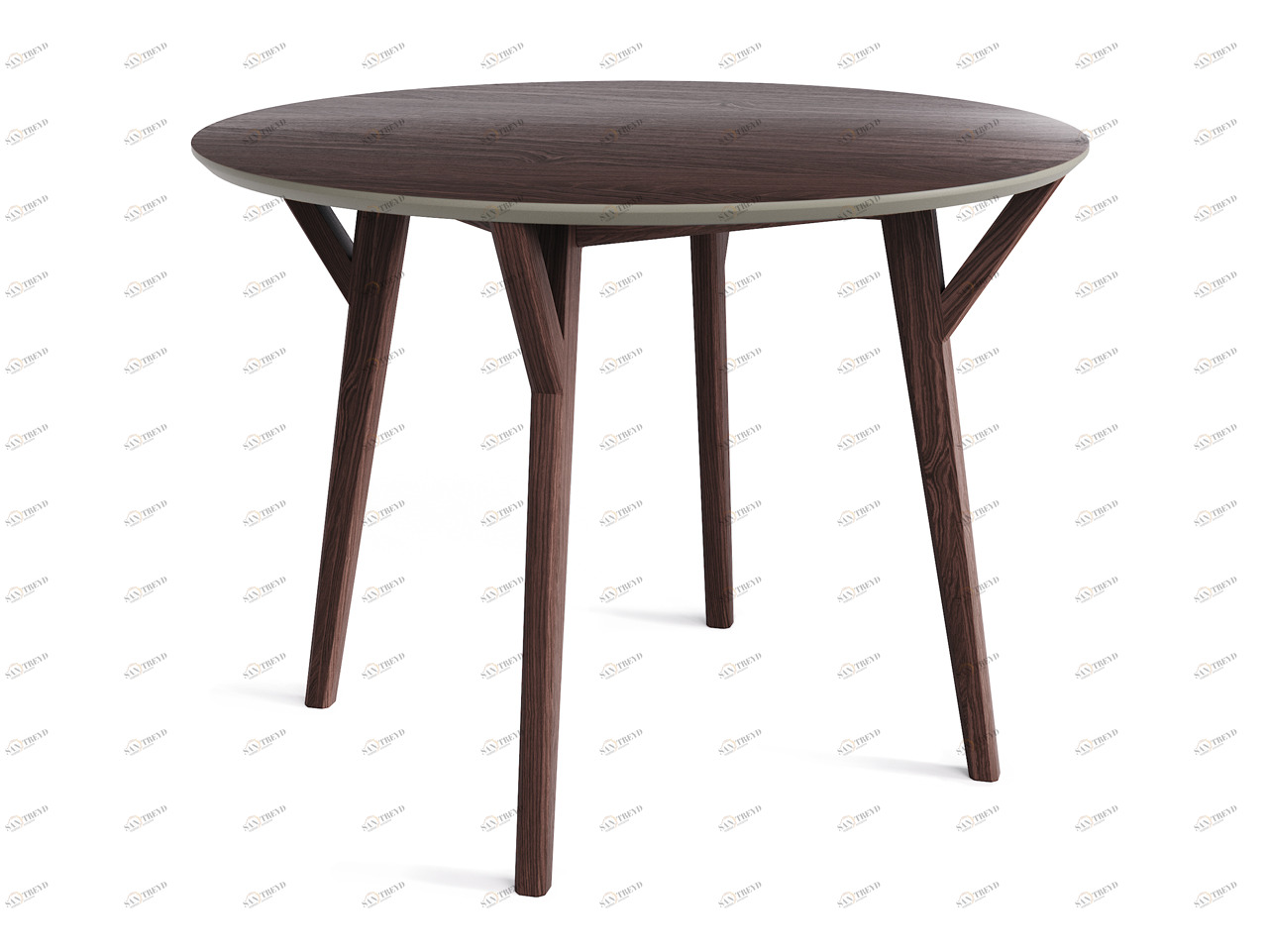 Обеденный стол круглый темный дуб, оливковый 102 см Circle THE IDEA  210012 Коричневый 