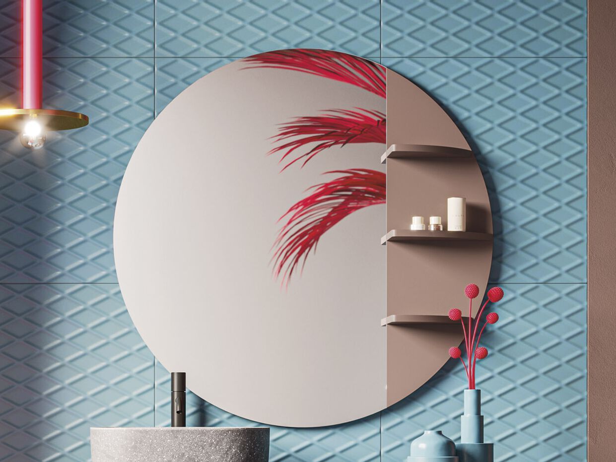 Зеркало для ванной комнаты с настенной полкой Arbi Arredobagno GIOTTO ARCH-00070818