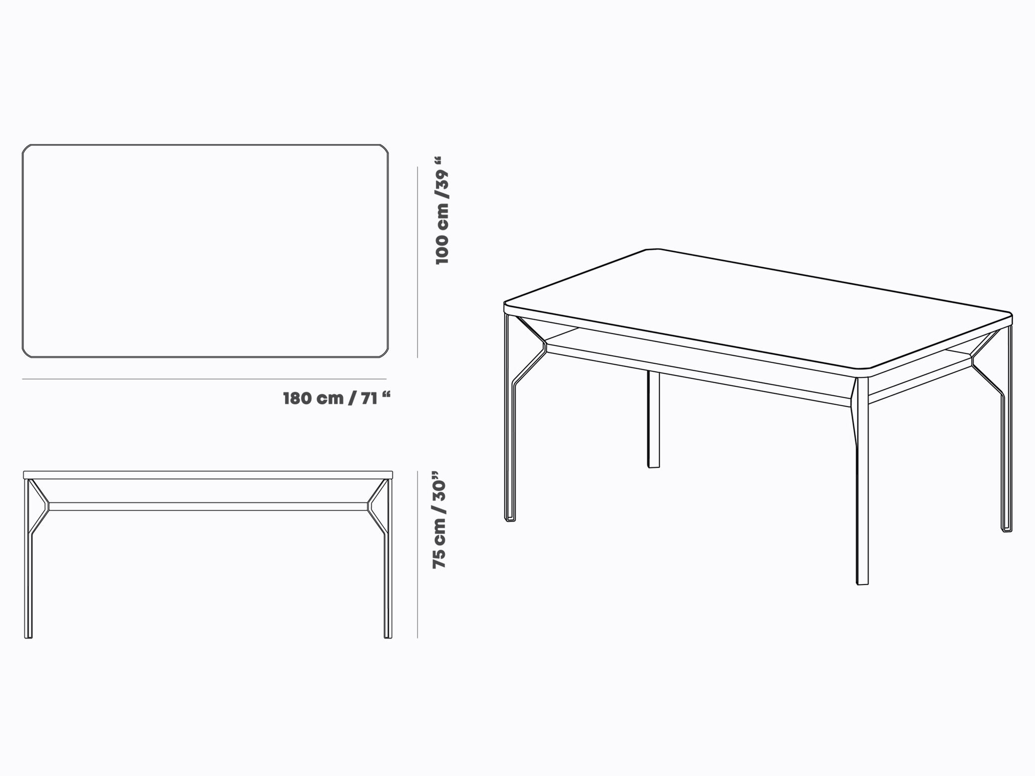 Прямоугольный керамический стол FID Paris ARCH-00001833 - Вид №12